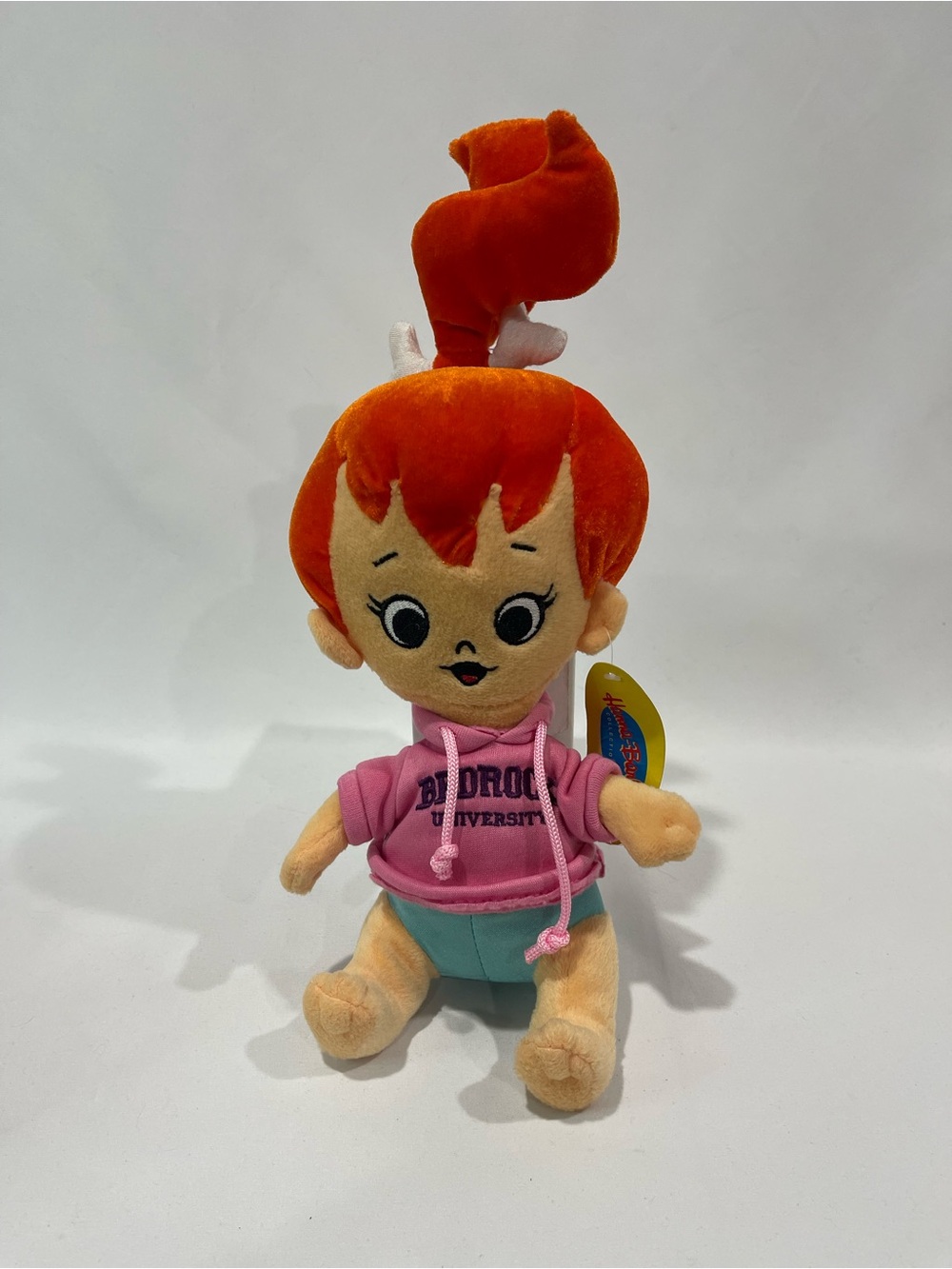 Flintstones Pebbles Plush Doll - Pink Hoodie, Orange Hair